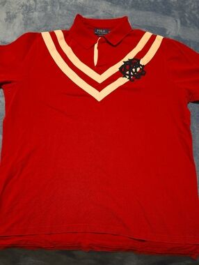 Polo by Ralph Lauren Red Polo with White Chevron Accents